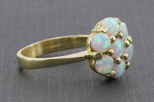 Vintage 14K Gold Opal Cluster Ring 1 CTW - Queen May