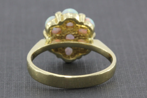 Vintage 14K Gold Opal Cluster Ring 1 CTW - Queen May