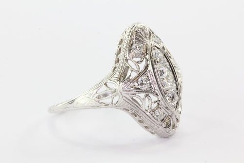 Art Deco Platinum Old European Cut Diamond Engagement Ring - Queen May