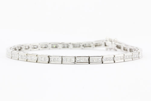 14K White Gold 3CTW Diamond Tennis Bracelet - Queen May
