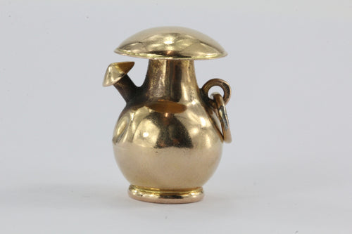 Antique 18K Gold Birdhouse? Mushroom? Teapot? Charm - Queen May