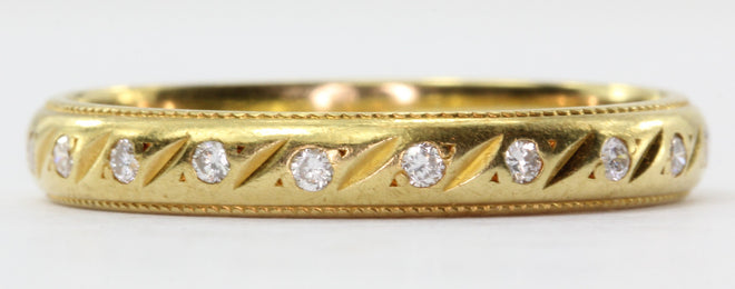 18K Gold Diamond Eternity Band by Charles Green & Son Birmingham England - Queen May