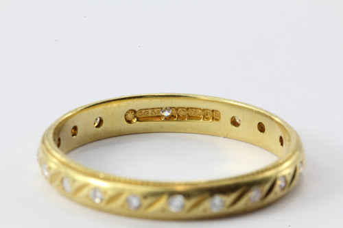 18K Gold Diamond Eternity Band by Charles Green & Son Birmingham England - Queen May