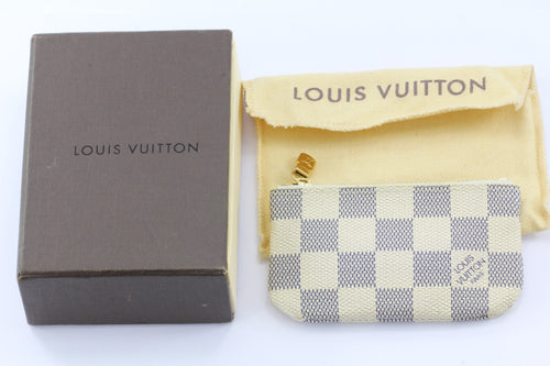 Pre-owned Louis Vuitton Key Pouch Damier Azur White/blue