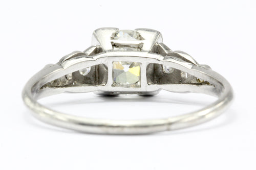 Art Deco Platinum 1.04 Ct Old European Cut Diamond Engagement Ring Size 7.25 - Queen May
