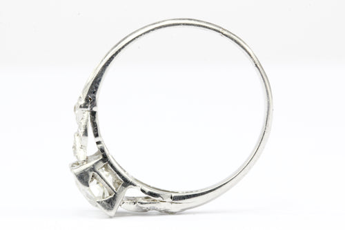 Art Deco Platinum 1.04 Ct Old European Cut Diamond Engagement Ring Size 7.25 - Queen May