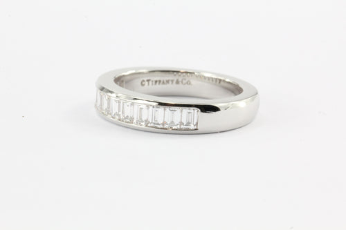 Tiffany & Co. Platinum Diamond Channel Set Half Band Ring Size 6 - Queen May
