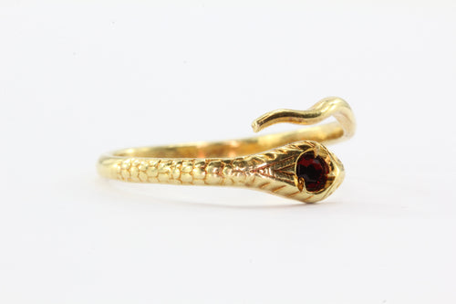 Uno Arre 18k Snake Crimson Red Stone Adjustable Ring - Queen May