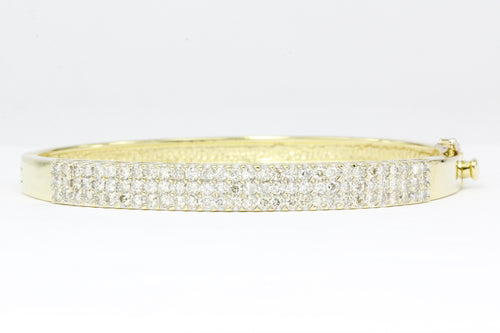 14K Yellow Gold 2 CTW Diamond Bangle Bracelet - Queen May