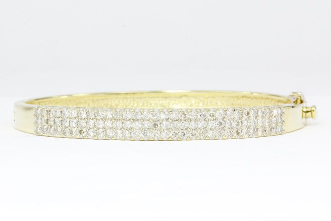 14K Yellow Gold 2 CTW Diamond Bangle Bracelet - Queen May