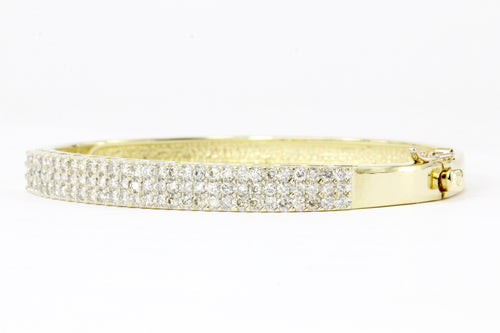 14K Yellow Gold 2 CTW Diamond Bangle Bracelet - Queen May