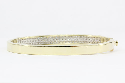 14K Yellow Gold 2 CTW Diamond Bangle Bracelet - Queen May