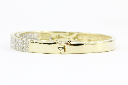 14K Yellow Gold 2 CTW Diamond Bangle Bracelet - Queen May