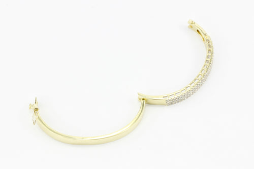 14K Yellow Gold 2 CTW Diamond Bangle Bracelet - Queen May