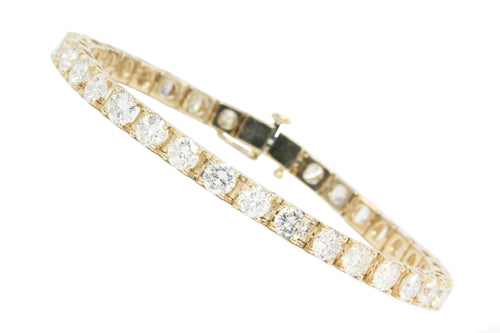 14K Yellow Gold 7 CTW Diamond Tennis Bracelet - Queen May