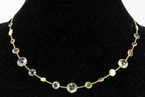 Ippolita Rock Candy Gelato Semi-Precious Multi-Stone 18K Yellow Gold Mini Station Necklace - Queen May
