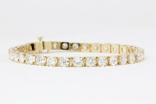 14K Yellow Gold 7 CTW Diamond Tennis Bracelet - Queen May
