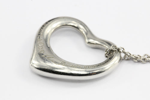 Tiffany & Co Platinum Elsa Peretti Open Heart Necklace 16" - Queen May
