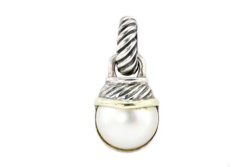 David Yurman 14K  Gold and Sterling Silver Pearl Pendant - Queen May