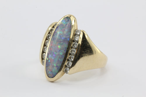 Vintage Kabana 14K Gold 1/2 Ctw Diamond & Opal Ring – QUEEN MAY