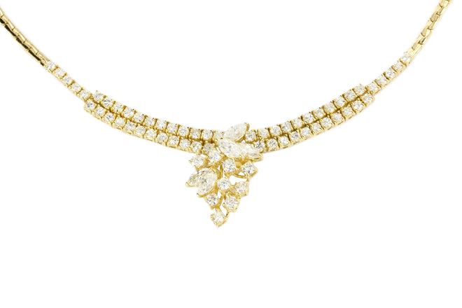 18K Yellow Gold 3 CTW Diamond Necklace - Queen May