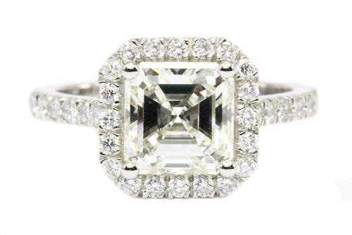 Platinum 2.3CT Asscher Cut Diamond Engagement Ring GIA Paperwork - Queen May