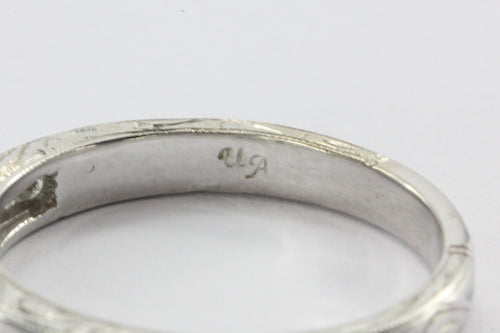 18K White Gold 1/2 Carat Diamond Art Deco Style Half Eternity Ring Ban ...