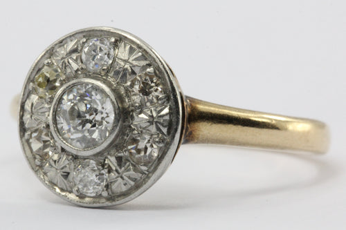 Antique Edwardian 14K Gold & Platinum Old European Diamond Engagement Ring - Queen May