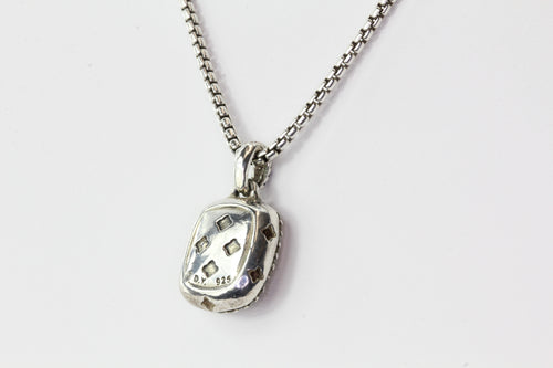 David Yurman Sterling Silver Diamond Morganite Noblesse Necklace - Queen May