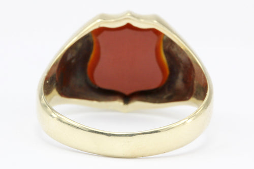 French Belle Epoque 3rd Republic Banded Agate Signet Ring Size 11 - Queen May