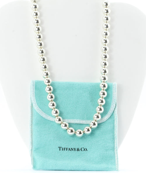 Tiffany & Co Sterling Silver Ball Beaded Necklace 18" - Queen May