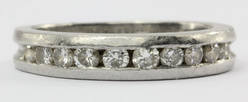 Vintage Platinum & Diamond Half Eternity Band Ring Size 4.25 - Queen May
