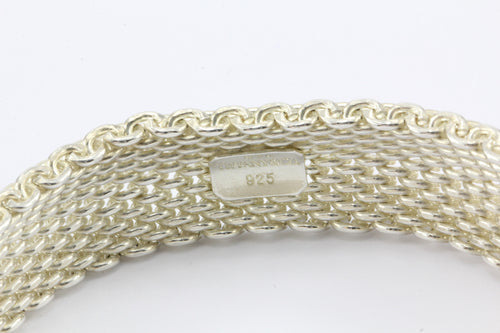 Tiffany & Co Sterling Silver Somerset Mesh Bracelet Bangle - Queen May