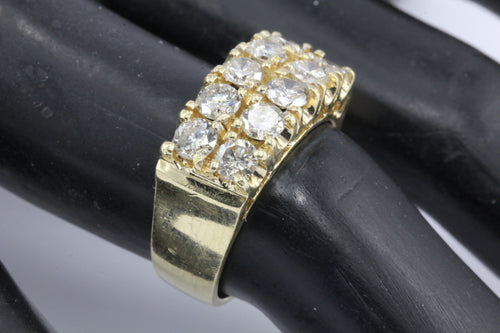14K Yellow Gold Double Row Diamond Half Band Size 6.5 - Queen May