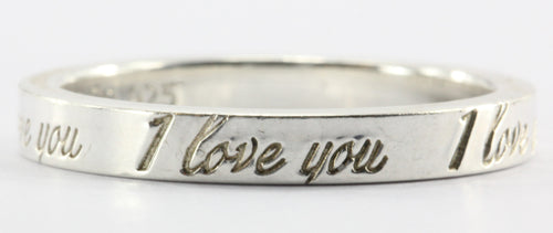Tiffany & Co Sterling Silver I LOVE YOU Band Ring Size 5.75 - Queen May