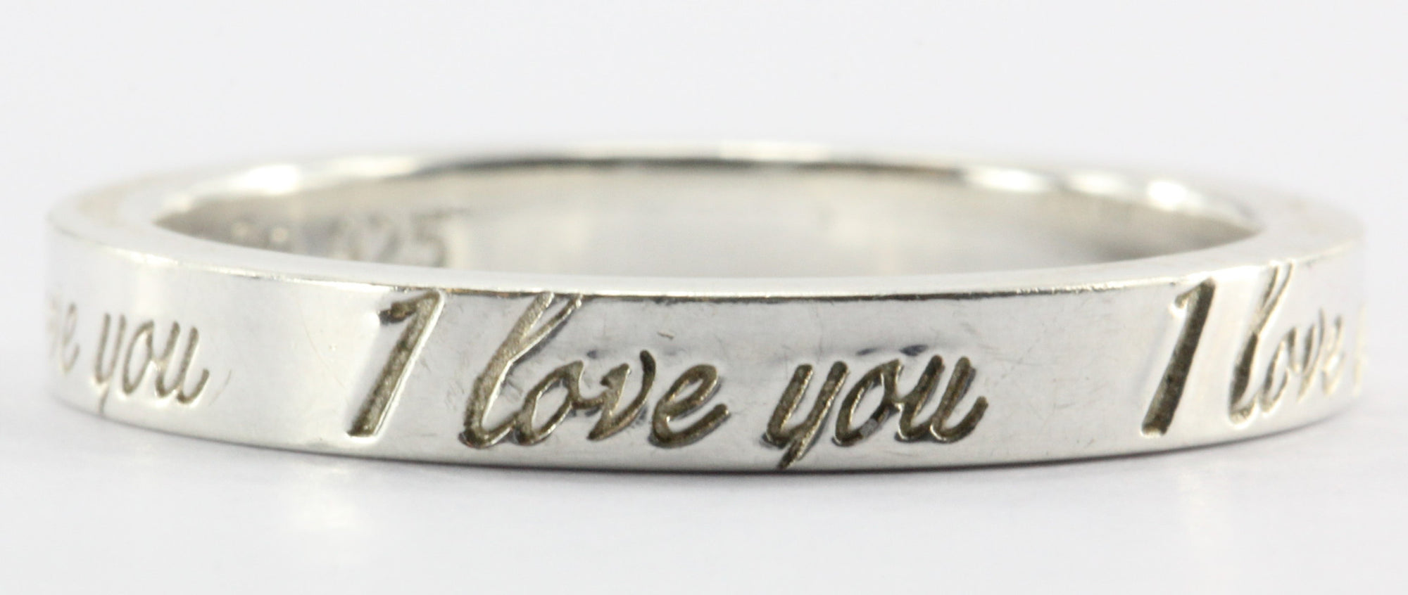 Tiffany & Co Sterling Silver I LOVE YOU Band Ring Size 5.75 – QUEEN MAY