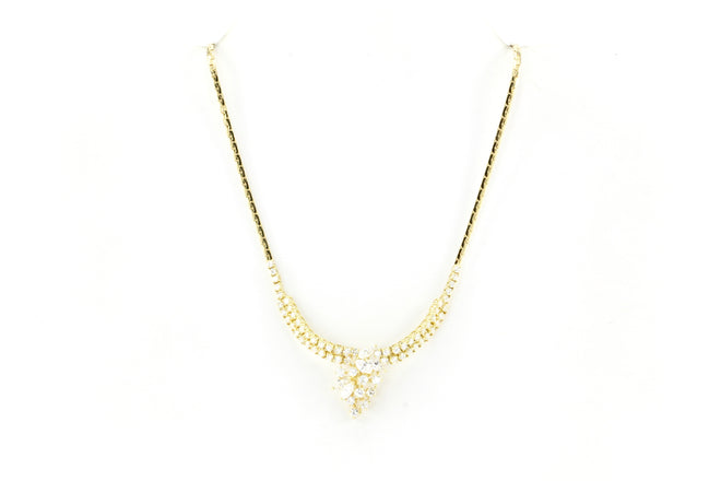 18K Yellow Gold 3 CTW Diamond Necklace - Queen May