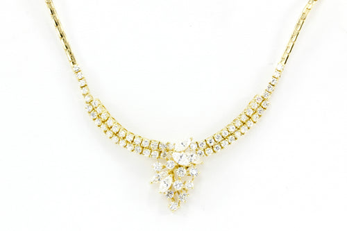 18K Yellow Gold 3 CTW Diamond Necklace - Queen May