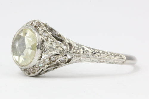 Edwardian Platinum .60 Carat Rose Cut Diamond Engagement Ring - Queen May