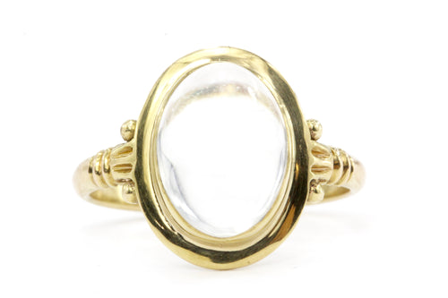 14K Yellow Gold 3 CT Jelly Opal Ring - Queen May