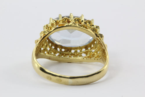 Vintage 18K Gold Spanish 4.5 Carat Aquamarine Ring - Queen May