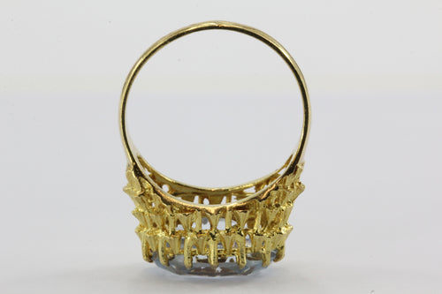 Vintage 18K Gold Spanish 4.5 Carat Aquamarine Ring - Queen May