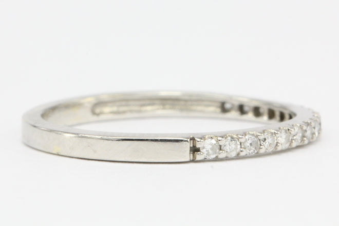 14K White Gold .15 CTW Diamond Half Eternity Band Size 4.5 - Queen May