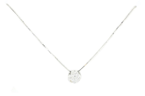 18K White Gold .15 CTW Diamond Pendant Necklace - Queen May