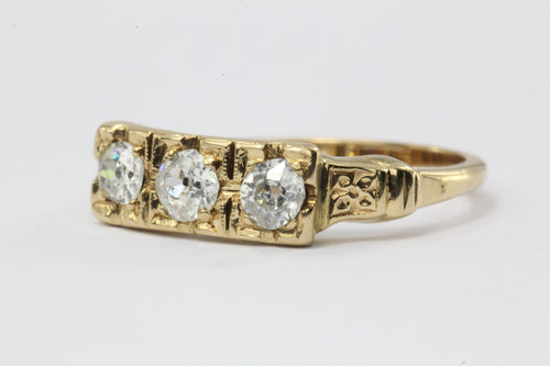 Antique Art Deco 14K Gold .75 CTW Old European Cut Diamond Engagement Ring - Queen May