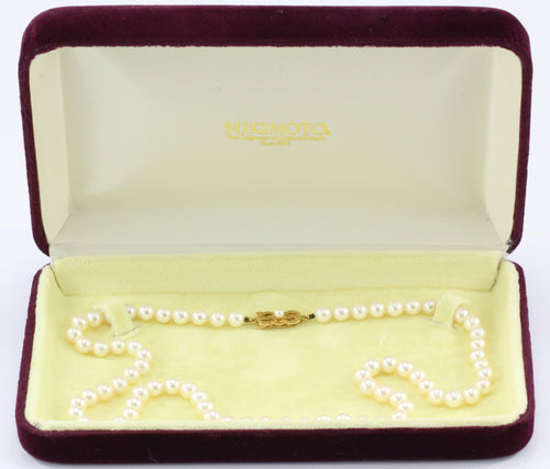 Mikimoto 18K Gold 6.3mm Princess Length Pearl Strand Necklace - Queen May