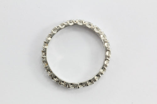 Vintage 1.5 CTW Diamond Platinum Eternity Band Ring Size 6.25 - Queen May