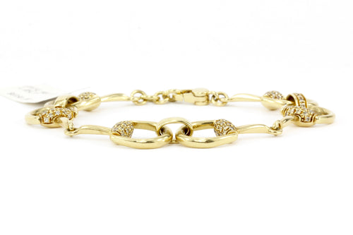 Gucci 18K Yellow Gold 1.05 CTW Diamond Horse Bit Bracelet - Queen May