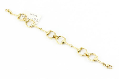 Gucci 18K Yellow Gold 1.05 CTW Diamond Horse Bit Bracelet - Queen May