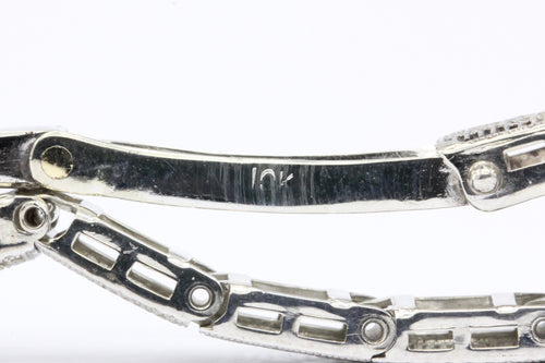 Art Deco 10K White Gold Old European Cut Diamond and Sapphire Filigree Bracelet - Queen May